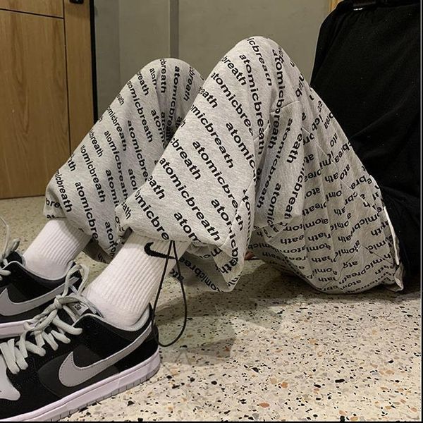 

favour hip hop sweatpants women pant winter fashion letter printing joggers loose casual warm plus velvet sweat pants, Black;white