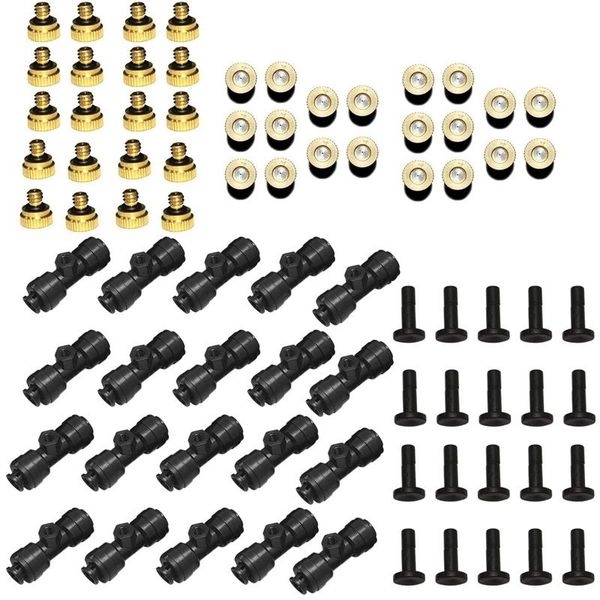 

outdoor mist tee nozzle water misting mister nozzles kit with thread 10/24 unc tees 20pcs and 0.4mm orifice ozzle watering equipments
