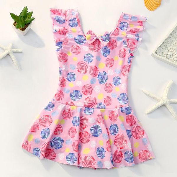 

one-pieces girls' swimsuits one-piece princess dress cute big children's baby swim trunks beach swimsuit swimwear, Black