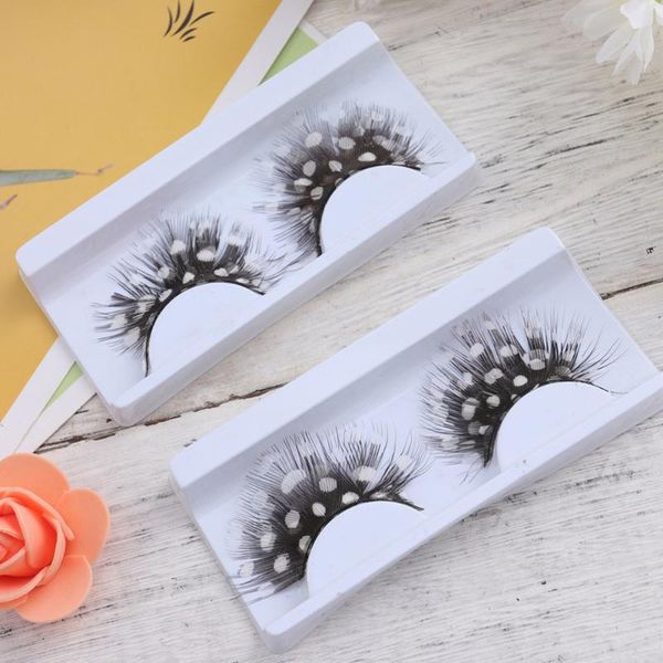 

2pairs feather false eyelashes natural handmade reusable charming