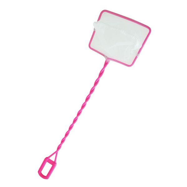 

fishing accessories children pink plastic coated metal handle meshy fish landing net 15.6