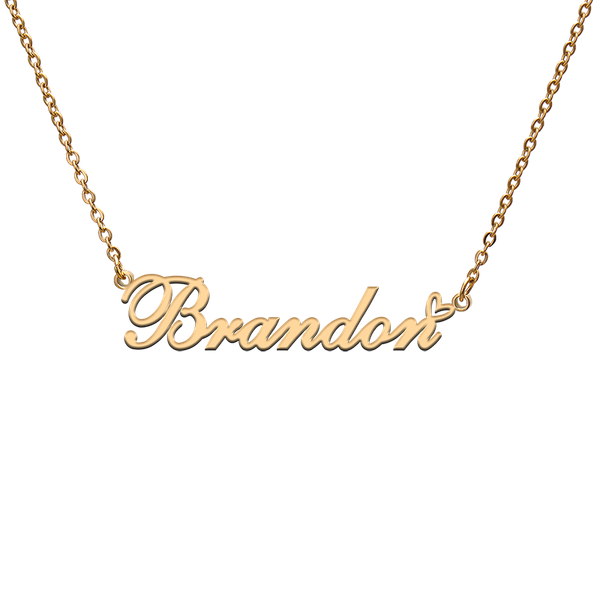 

charms god with love heart personalized character necklace name brandon for friend jewelry gift, Bronze;silver