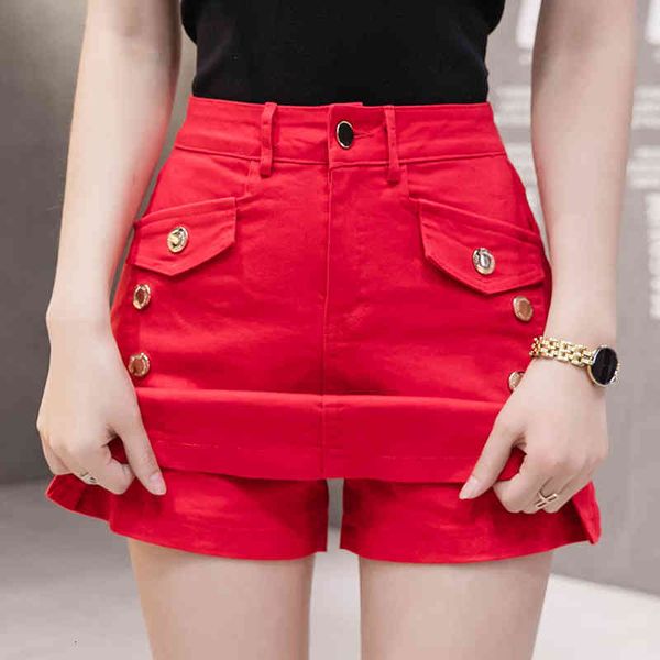 

women's jeans female summer jeans, women's streetwear, high waist, slim, slit, red shorts a7yu, Blue