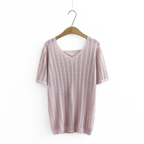 

plus size t-shirt 2xl-4xl women's v-neck summer tshirts knitted ice silk fashion large vintage shirts, Black