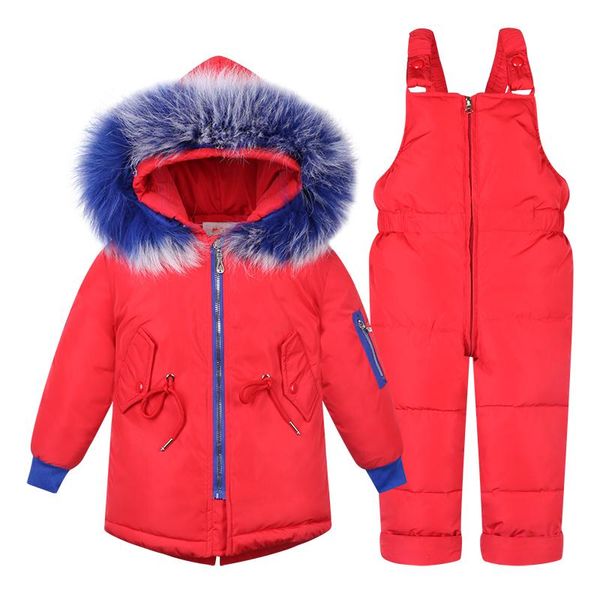 

russian winter children clothing sets girls warm duck down feather jacket for baby girl clothes snow wear kids suit coat, Blue;gray