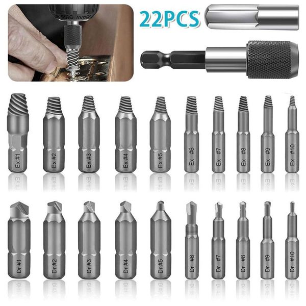 

hand tools 22pcs damaged screw extractor drill bit set easily take out broken screw,bolt remover stripped screws demolition