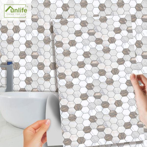 

wall stickers funlifeÂ® 60x30cm brown white marble self-adhesive kitchen bathroom waterproof wallpaper eco-friendly pvc