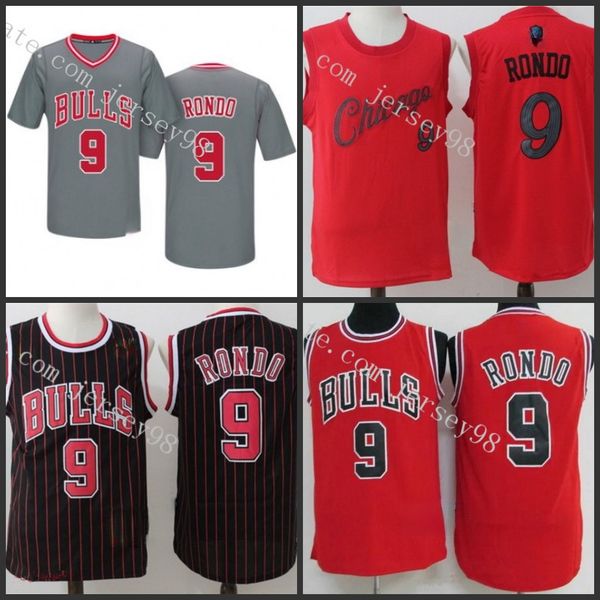 

chicago bulls black #9 rajon rondo greenjersey