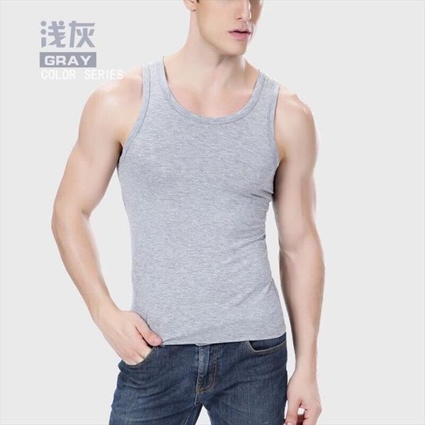 

cotton mens sleeveless tank solid muscle vest undershirts o neck underwear beach breathable tees, White;black