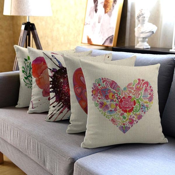 

cushion/decorative pillow fuwatacchi heart po cushion cover linen for home sofa decorative case winter decorations valentine's day