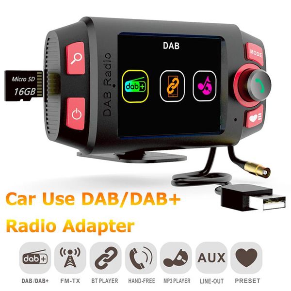 

2.4inch colorful display car dab+/dab radio adapter fm transmitter,with bluetooth hands-and music playback kit towel