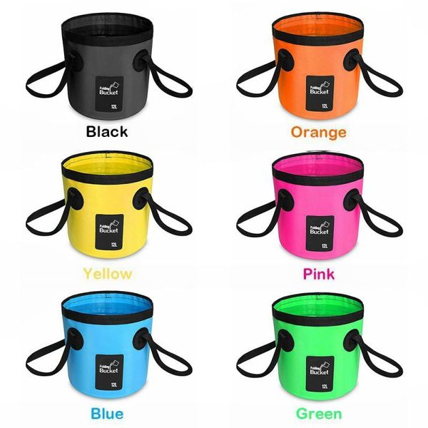 

fishing accessories 12l portable water bags waterproof folding bucket storage container carrier bag for outdoor camping hiking