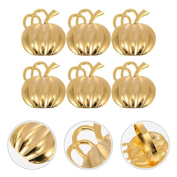 

napkin rings 6pcs pumpkin shaped buckles table decors (golden)