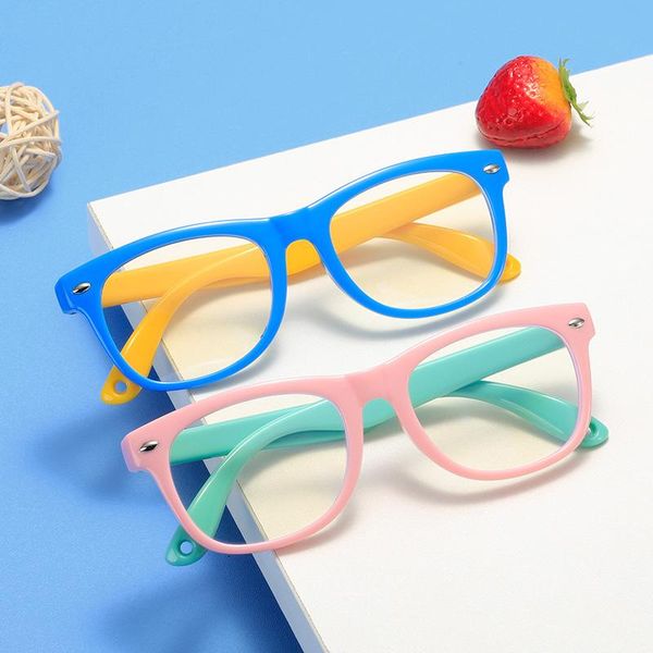 

sunglasses children's blue light blocking glasses boys and girls computer goggles silicone frame eyeglasses, White;black