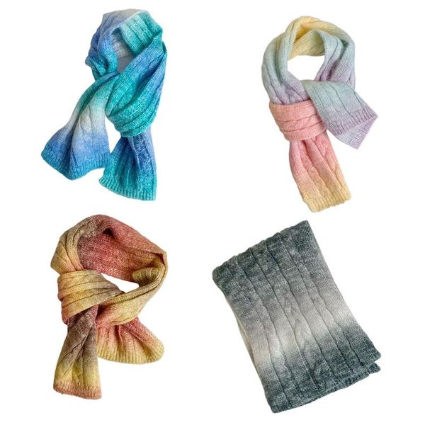 

scarves neck warmer scarf gradient for women winter pashmina shawls cashmere feel thick wraps christmas gift, Blue;gray