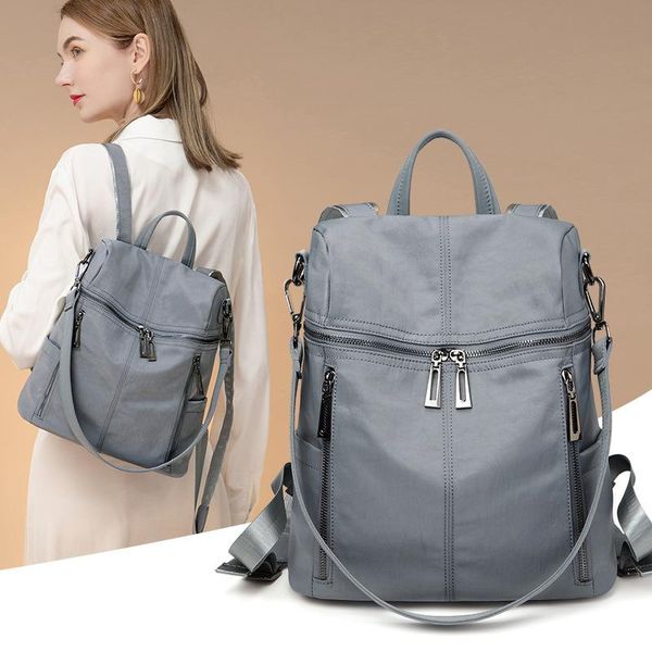 

women oxford backpacks female zipper solid backpack for girls school bag fashion bagpack student back pack