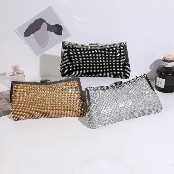 

fashion evening bag rhinestone hand women's personalized dress can slant across the