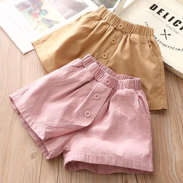 

shorts baby skirt pants 2021 summer girls children's clothing toddler girl pleated short kids solid 3-9y, Black