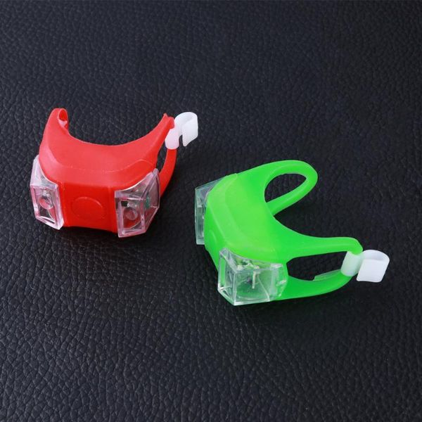 

led bicycle front light silicone bike rear tail lamp waterproof cycling flash safety mtb accessories ( lights