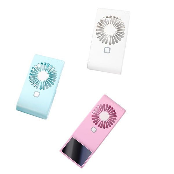 

mini portable cooling neck fan,small usb low noise handheld personal desk fan with makeup mirror stand for outdoor electric fans