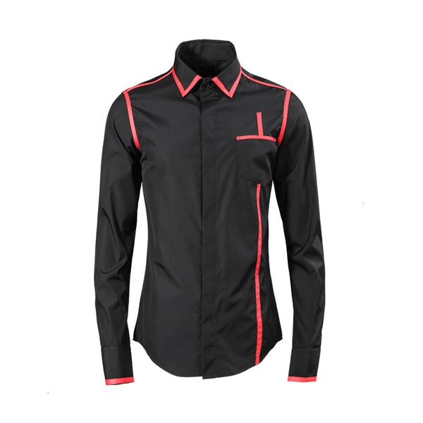 

men's t-shirts unique design black long sleeve brand quality shirts men solid fashion business male casual spring clothing shirt mens u, White;black