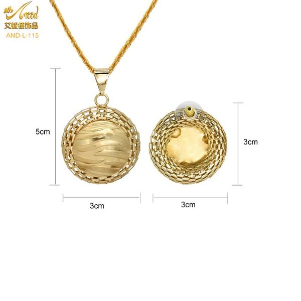 

earrings & necklace ethiopian wedding bridal gifts ornament 24k gold color jewelry sets for women 2021 pendant round earring jewellery set, Silver