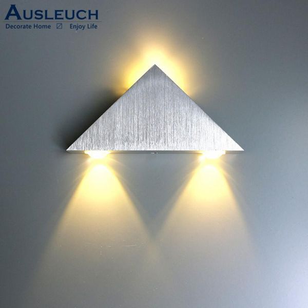 

modern led wall lamp 3w 9w aluminum body triangle light for home lighting indoor bedroom doorway sconce drop