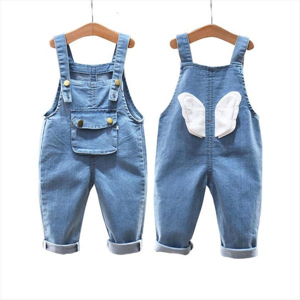 

childrens denim overalls baby jeans pants boys girls trousers infant clothing toddler babies little kids 1 3 years, Blue