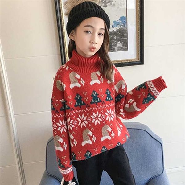 Kinder Mädchen Pullover Stricken Pullover Baby Winter Tops Warme Teenager Jungen Weihnachten s Herbst Junge Winter Pull 211201