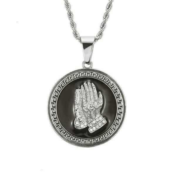 

round hand pendant for men's necklace hip hop pendanth08s, Silver
