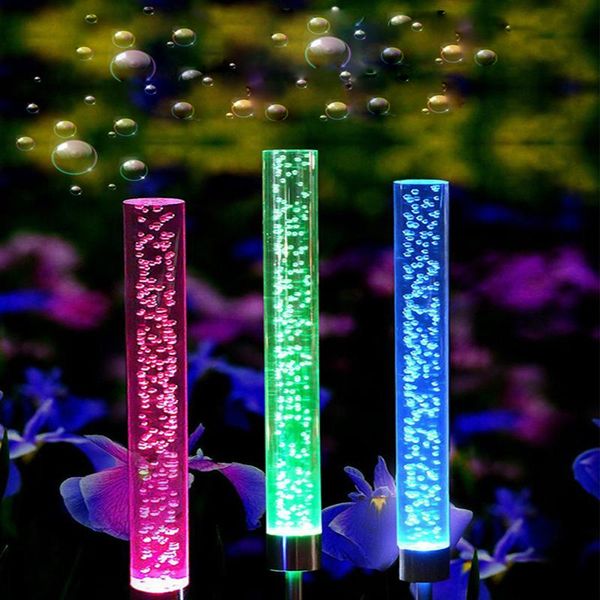 

solar lamps 2pcs power tube lights acrylic bubble pathway lawn landscape decoration garden stick stake light lamp street