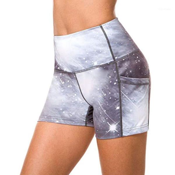 

tie-dye high waist fitness leggings yoga shorts camouflage printed breathable stretch 1, White;red