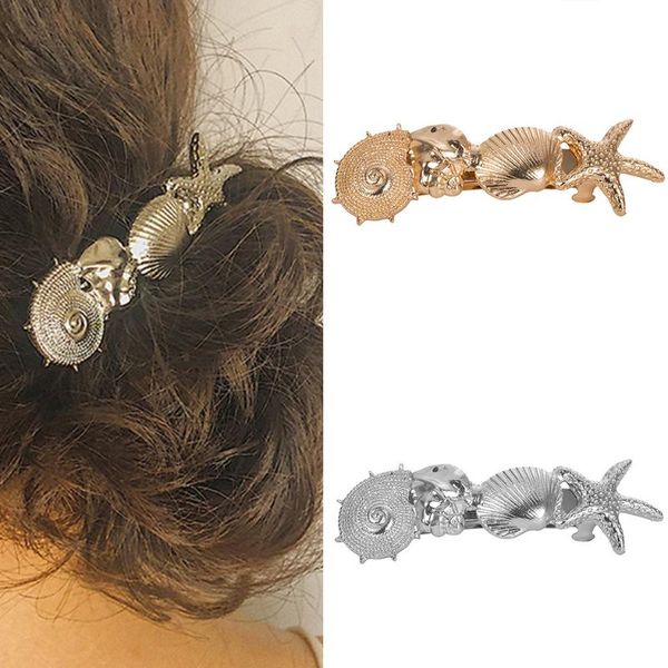

hair clips & barrettes diomedes woman hairpin fashion creative metal shell conch pearl ladies jewelry gift party wholesale drop may21, Golden;silver