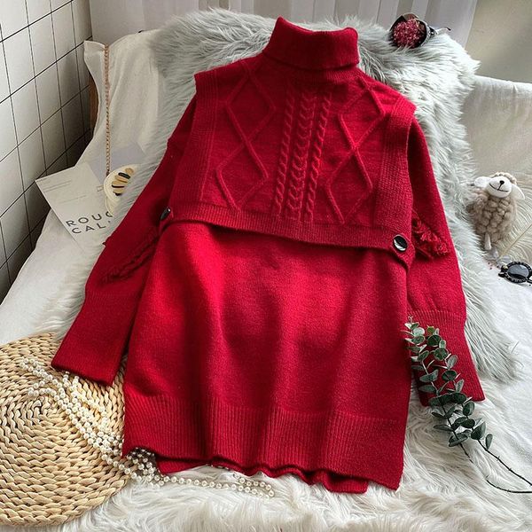 

women's sweaters thicken warm knitted women sweater pullovers turtleneck solid long-sleeved casual all match female pulls outwear coats, White;black