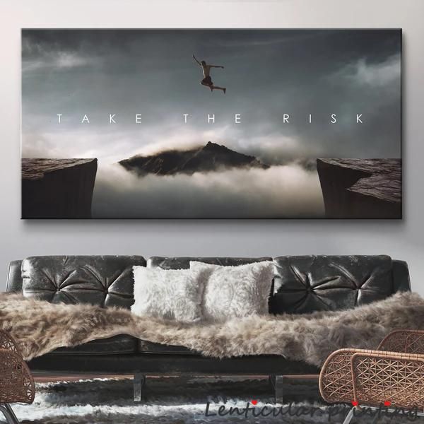 

paintings hd take risk motivational canvas inspiration poster room decor aesthetic wall oil painting abstract