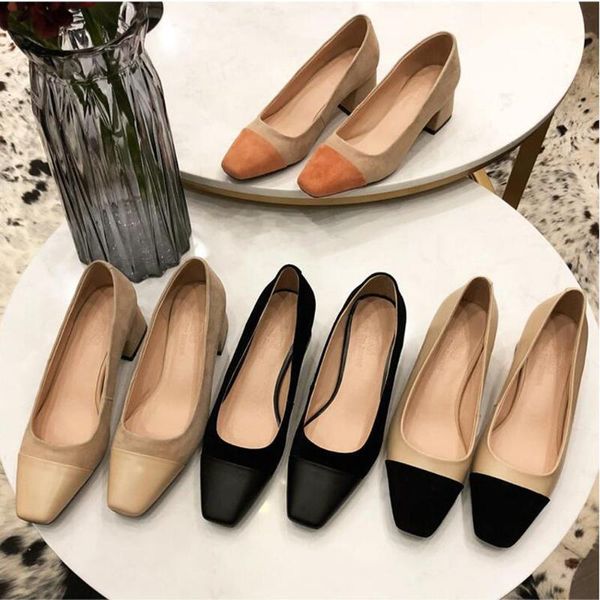

dress shoes women pumps ol fashion spell color high heels single female spring autumn genuine leather wedding party woman tbb-19, Black