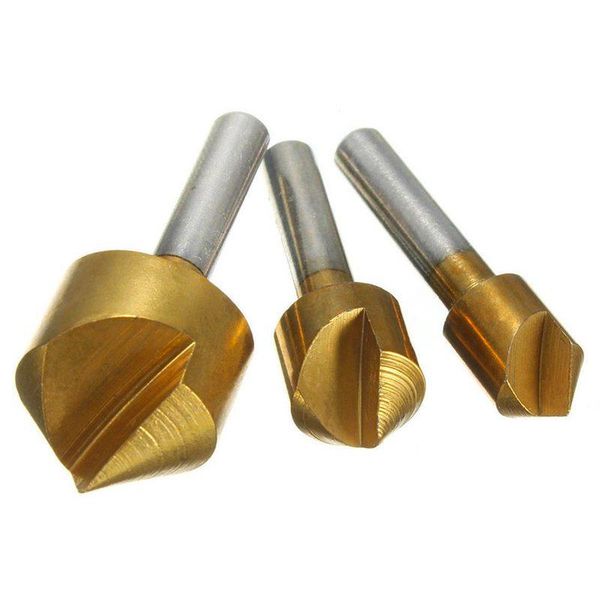 

professional drill bits big deal 3pcs single flute 90 degree edge chamfer countersink deburring bit 3/8 1/2 3/4
