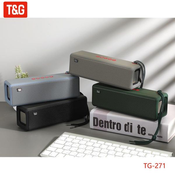 

portable speakers t&g tg271 high power wireless bluetooth music speaker bass column waterproof usb tf subwoofer loudspeaker