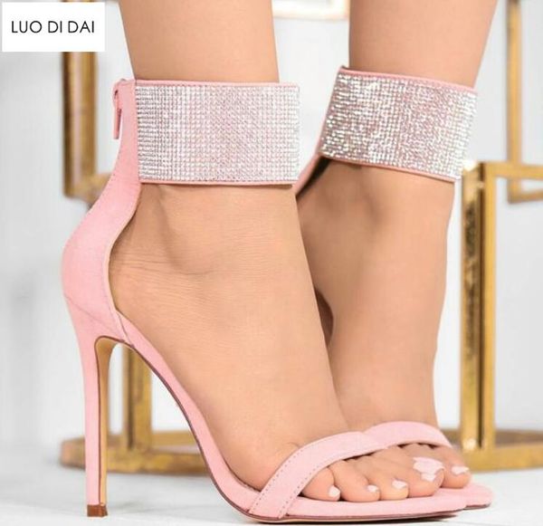

women dress shoes open toe high heels glitter party shoe gladiator sandals rhinestone bling wedding, Black