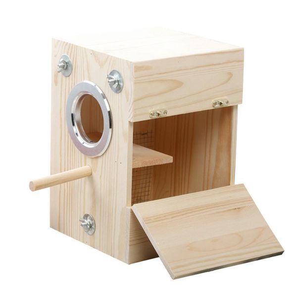 

1pc wood bird house nest creative birds incubator hatchery breeding box cages