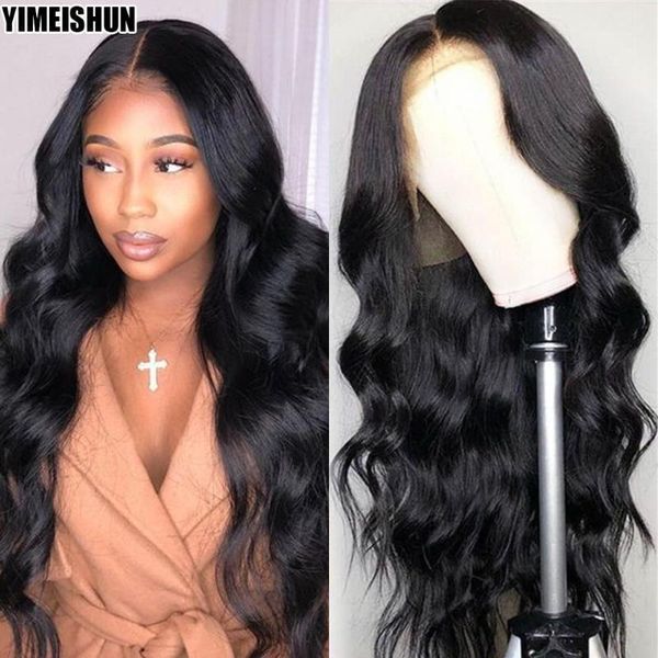 

peruvian hair wigs body wave lace front wig pre plucked 13x4 frontal human remy1, Black;brown