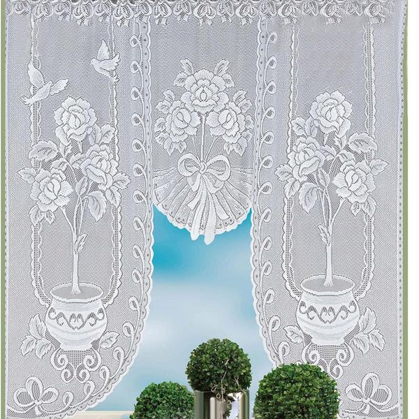 Curtain Drapes Half Shade Lace Coffee Kitchen Cabinet SmallHome, Furniture & DIY, Home Décor, Curtains & Drapes!