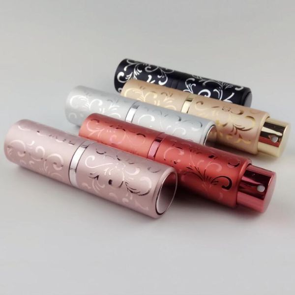 

storage bottles & jars 200pcs fashion 15ml aluminum empty glass perfume refillable spray bottle with flower pattern