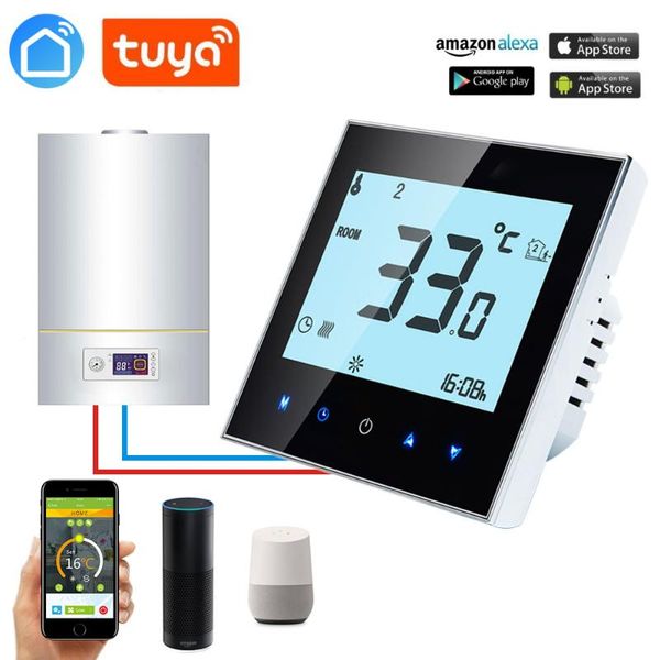 

smart home control alexa echo app wireless room thermostat wall-hung gas boiler heating controller weekly programmable remote temperature