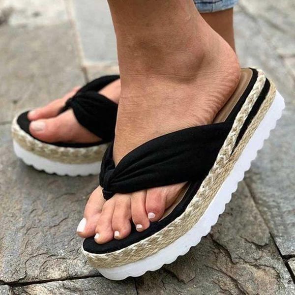 

slippers summer shoes women platform solid color non-slip ladies slides casual outdoor beach flip-flops females fashion, Black