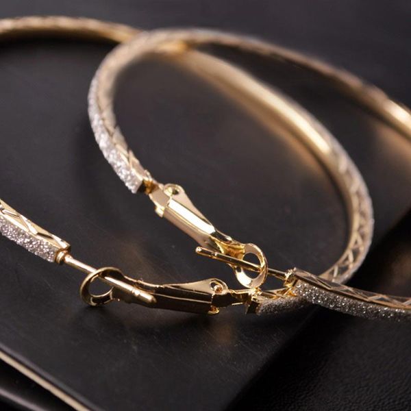 

hoop & huggie 6cm round dangle earring jewelry women crystal diamante rhinestone large ear ring helh889, Golden;silver