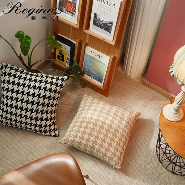 

pillow case regina british classic houndstooth pillowcase elegant home decor sofa couch bed cushion cover 45*45 soft throw