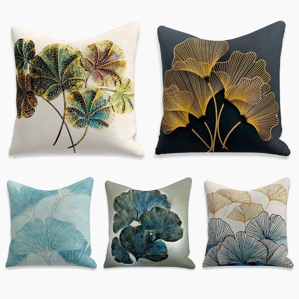 

pillow case ginkgo biloba square cushion cover polyester throw pillows cushions for home decor 45x45cm