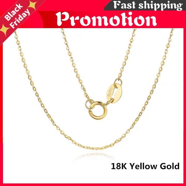 

chains 18k yellow/rose pure gold necklace for women jewelry with au750 real chain choker fine party gift, Silver
