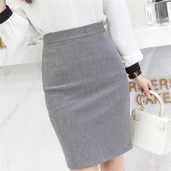 

faldas mujer moda skirts womens high waist office ladies pencil skirt 3xl plus size women skirt gray black red skirt c99 210319